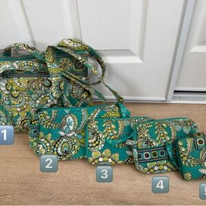 Vera Bradley Green Paisley Bag Set